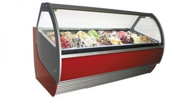 Een zeer professionele ijsvitrine